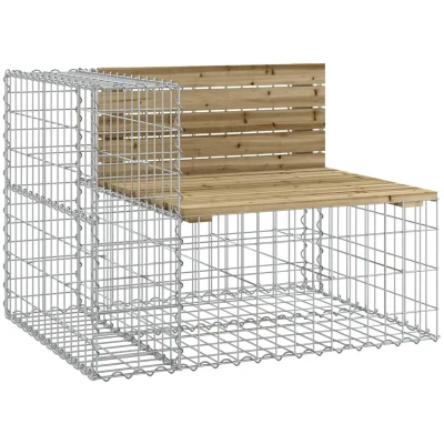 Image of vidaXL Garden Bench Gabion Design 92x71x65.5 cm Impregnated Wood Pine