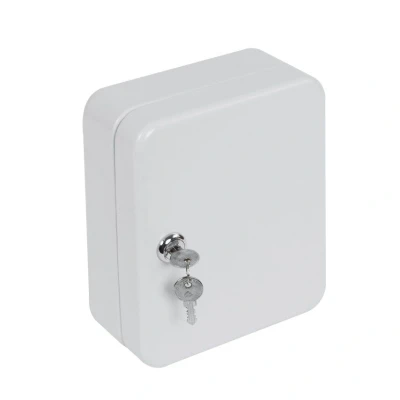 Image of Phoenix Safe Company Metal 20 Hook Key Box with Lock White