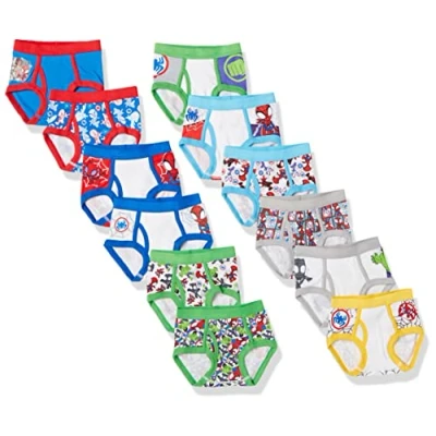 Image of SPIDER MAN Boys&#039; Toddler Exclusive 12 pk Avent Box Spiderman &amp; Superhero Friends Perfect for Gifting Potty Training, Pack Spidey Multi Hero Briefs, 2 3 Years (Pack of 12)