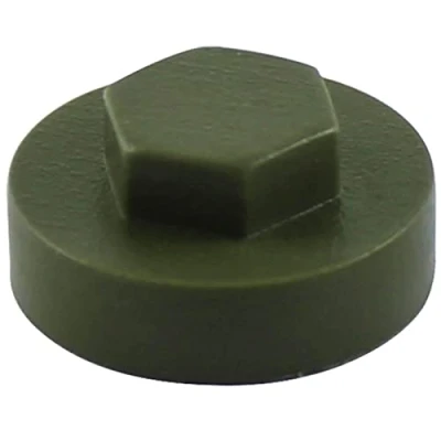 Image of TIMco 1912B27CAP Hex Cover Cap Olive Green (Box of 1000)