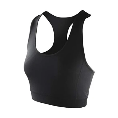Image of Result Women&#039;s Spiro Impact Crop Top Vest, Black (Black), 10 (Size:Small)
