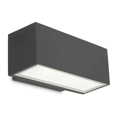 Image of Afrodita Outdoor LED Up &amp; Down Wall Light Urban Grey 22cm 1217lm 4000K IP65