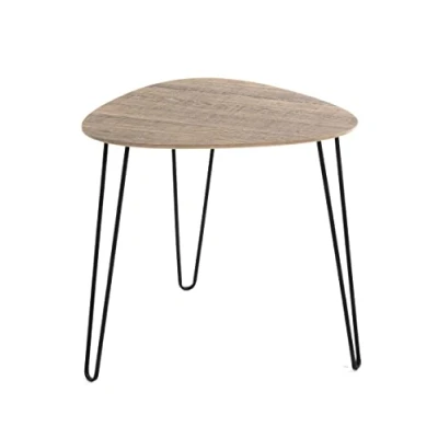 Image of HAKU Mobel End Table Oak, Black, Mdf, Metal Size: W 40 cm X H 43 D cm, Style: Modern