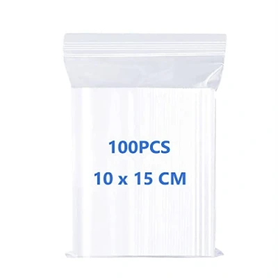 Image of Resealable Plastic Bags Small Zip Lock Poly Bags, 10 X 15cm Clear Grip Seal Sealed Storage Pouches for Beads Jewelry Snacks Seeds Medicine