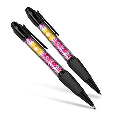 Image of Destination Vinyl ltd Beautiful and comfortable Set of 2 Matching Pens Daisy Flower Floral Pattern Print #13097