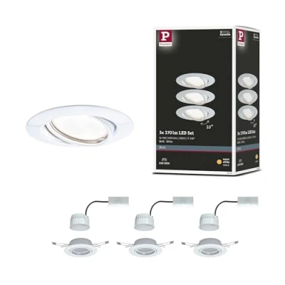 Image of Paulmann 93423 Base LED recessed luminaire round incl. 3x5W spotlight white spot metal lamp 3000K