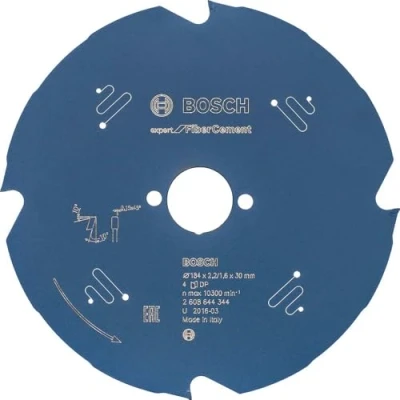 Image of Bosch Professional 2608644344 Expert for Fibre Cement Circular Saw Blade (for Cement, 184 x 30 2.2 mm, 4 Teeth,Circular Accessory), Diameter mm