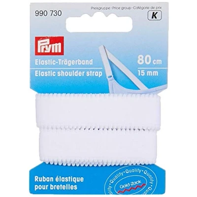 Image of Prym 990730 Elastic Shoulder Straps, White, 9.3 x 6.7 1.2 cm