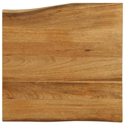 Image of vidaXL Live Edge Table Top 80x80x2.5 cm Square Wooden Replacement, Solid Mango Wood, Oak Finish, Rustic Design, Versatile for Home/Commercial