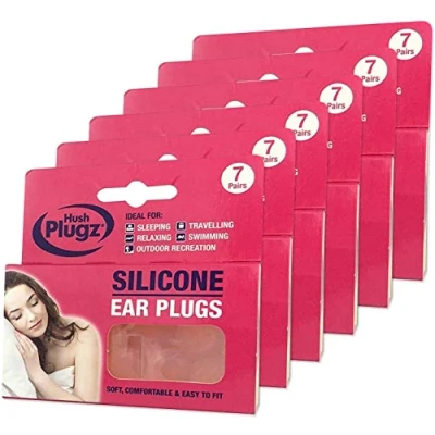 Image of Hush Plugz Silicone Earplugs 7 Pairs X 6, (Price inclusive of 20% VAT)