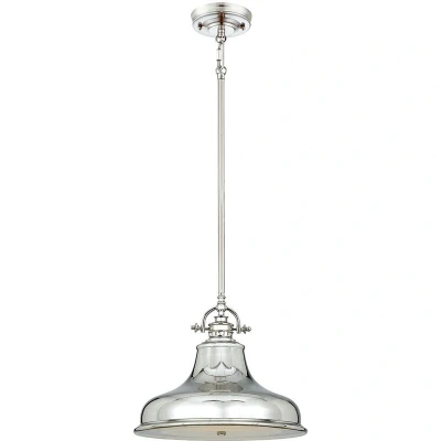 Image of Emery 1 Light Dome Ceiling Pendant Silver, E27