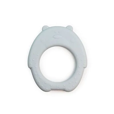 Image of J.Børn Baby Silicone Teether Teething Toy for Babies Multisensory Stimulation Easy to Grip Ring 100% BPA, PVC &amp; Phthalate Free Soothing Essentials Ages 3 Months+ (Cloud)