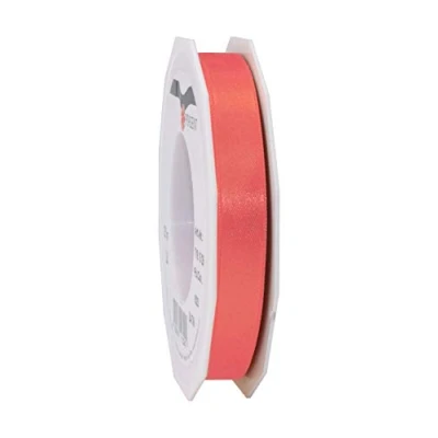 Image of Präsent Satin Ribbon Living Coral 15 mm width, 25 m length