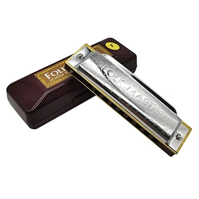 Image of ADIYA Harmonica Suzuki Folkmaster Standard Beginner Diatonic Blues 10 Holes Key of C Musical Gift (F)