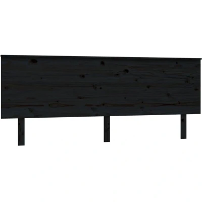 Image of vidaXL Solid Pinewood Bed Headboard in Black, Classic Design, Rustic Charm, 204x6x82.5 cm, Easy Assembly, for Bedroom