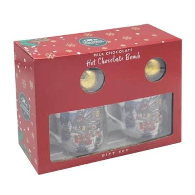 Image of Lesser &amp; Pavey Macneil Christmas Traditional Santa Set of 2 Mugs with Hot Chocolate Bombs Gift Idea for Xmas Themed Mug, Santa, UK Design, Drinks, Tea, Coffee Mug