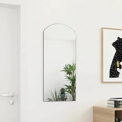 Image of vidaXL Minimalist Wall Mounted Glass Mirror 90x45 cm Modern, High Reflective, Frameless, Durable for Bedroom, Living Room, Dressing Room