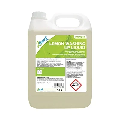 Image of 2Work Washing Up Liquid Lemon Scent 5 Litre Bottle 2W76013