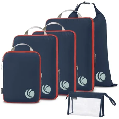 Image of Cipway Compression Packing Cubes, Ultralight Travel Luggage Organizer Sets Extensible Essentials for Carry on Suitcase(Blue 6pcs)