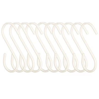Image of Premier Housewares 507208 Set of 10 Sorello Hanging Hooks, Iron, White, 1 x 5 8 cm