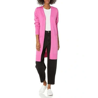 Image of Amazon Essentials Women&#039;s Lightweight Longer Length Cardigan Jumper (Available in Plus Size), Bright Pink, L