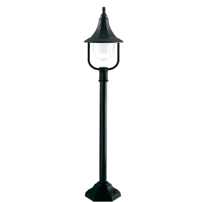 Image of Shannon 1 Light Outdoor Coastal Pillar Lamp Black Polycarbonate IP44, E27