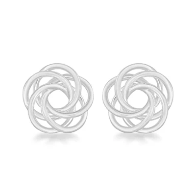Image of Tuscany Silver Women&#039;s Sterling Flat Swirl Knot Stud Earrings