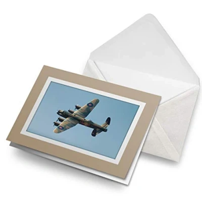 Image of Greeting Cards Biege (Insert) Avro Lancaster Bomber Vintage Plane Blank Greetings Card Birthday Kids Party Boys Girls #13086
