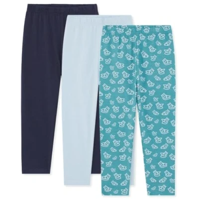 Image of Bramble &amp; Bear Unisex Baby (3 pack) Soft Leggings, Assorted Blue, 18 24 Months UK