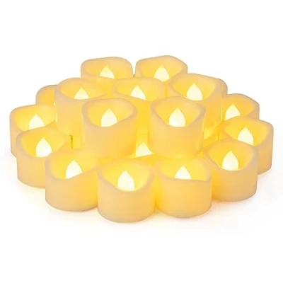 Image of Yakpo 24 Pack 3.8cm x 3cm Battery Operated LED Tea Light Candles, Small Flameless Flickering Votive Electric Flicker Fake Tealights Bulk for Wedding Halloween Christmas Table Home Decorations
