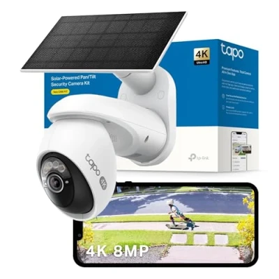Image of Tapo C660 KIT 4K 8MP Solar Powered Pan/Tilt Security Camera, Starlight Color Night Vision, 360 AI Tracking Outdoor Charging, Two Way Audio, 2.4&amp;5 GHz Connection, Works with Alexa&amp;Google