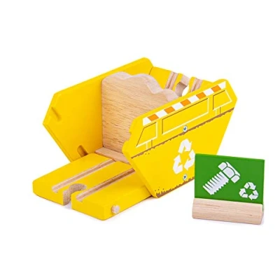 Image of Bigjigs Rail Recycling Skip Realistic Wooden Train Set Accessory, Railway Toys &amp; Accessories, Gifts For Toddlers, Compatible With Most Other Brands, Age 3 Years Old +