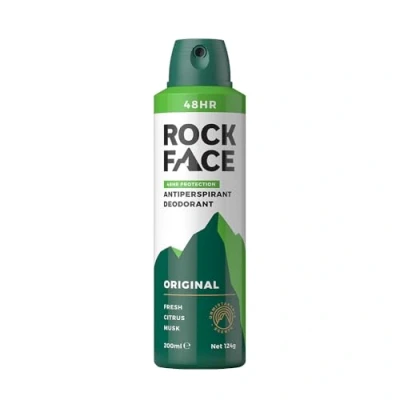 Image of Rock Face Antiperspirant Deodorant for Men 200ml Fresh Citrus Scent Fast Absorbing Non Staining 48 Hour Protection
