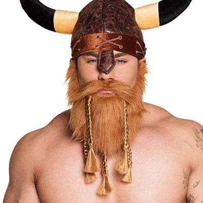 Image of Boland Viking Beard With Elastic, Mens Facial Hair, Fake Beard, Fancy Dress Accessory, Brown