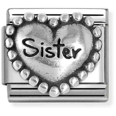 Image of Nomination Heart with Dots Sister Charm