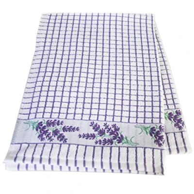 Image of Samuel Lamont &amp; Sons Poli dri Jacquard Tea Towel Lavender, Size 50cm x 70cm, 100% Cotton Terry Towelling, Ultra absorbent Super Soft, Machine washable, Purple, One