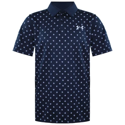 Image of Under Armour Boys&#039; Performance Poppie Golf Polo , Academy Blue (408)/Isotope Youth Small