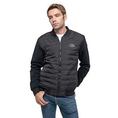 Image of Pink Floyd Quilted Jacket Dark Side of The Moon Oval Logo Official Black Unisex M