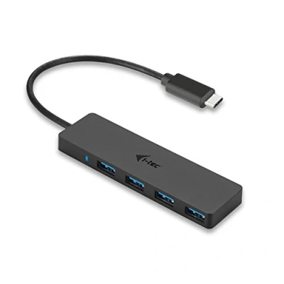 Image of i tec USB C Slim 4 Port HUB Without Power Adapter 4x 3.0 for Windows MacOS Android ChromeOS Thunderbolt 3 Compatible