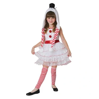 Image of Bristol Novelty CF115 Snowgirl, Girls, White/Red, Age 4 6 Years Old