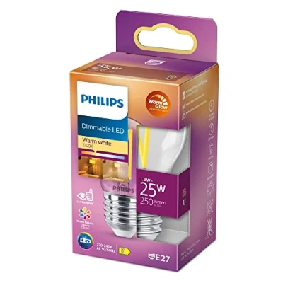 Image of Philips WarmGlow LED bulb E27 P45 2.5 W clear