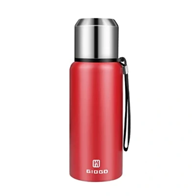 Image of Vacuum Insulated Flask 500ml/16.9oz with Cup lid Stainless Steel Thermo Water Flasks Leakproof Keep Coffee hot&amp;Cold Drink Bottle.(Red,500ml)