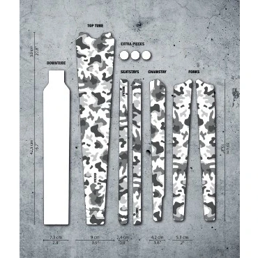 Image of Dyedbro Gravel Bike Frame Protection Kit Camo