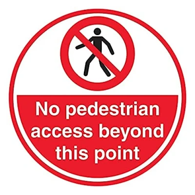 Image of V Safety No Pedestrian Access 300x300mm Self Adhesive Floor Sticker