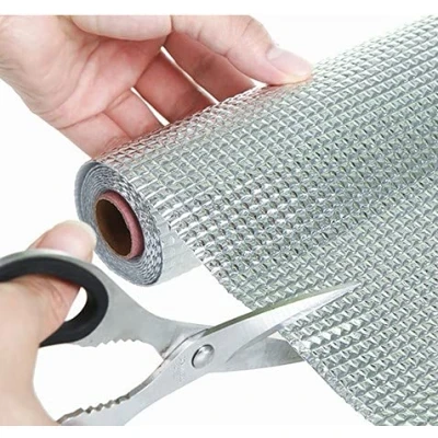 Image of Lifeswonderful Padded Silver Drawer or Shelf Liner Protector Mat 45 x 300cm (approx. 1.5 10ft) Non Adhesive
