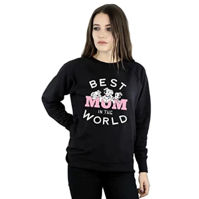 Image of Disney Women&#039;s 101 Dalmatians Best Mum in The World Sweatshirt Black Large