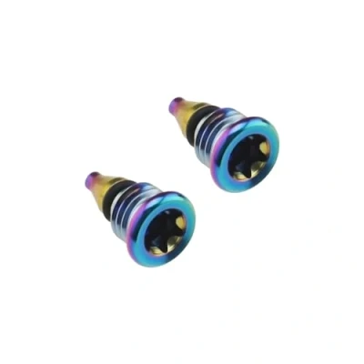 Image of the Lord of Tools 2Pcs Bicycle Bleed Screws for Lever Reservoir T25 Compatible with Magura EBT Bike Titanium Alloy Bolts Fuel Tank Oil Filling Hole Screw Rainbow