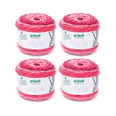 Image of Gründl Hand Knitting Yarn, 100% polyacrylic, Pink Swirl, 24 x 10 cm