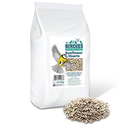 Image of Birdies Sunflower Hearts Bird Seed for Wild Birds 12.55kg Premium Husk Free Bakery Grade Kernels