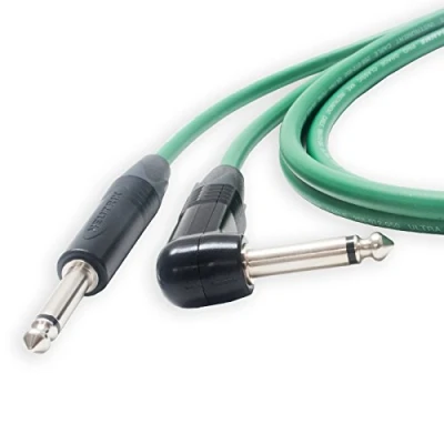 Image of Van Damme Guitar Effects Pedal Patch Leads. Neutrik NP2RX BAG 1/4 inch Mono Cable (3m, Green)